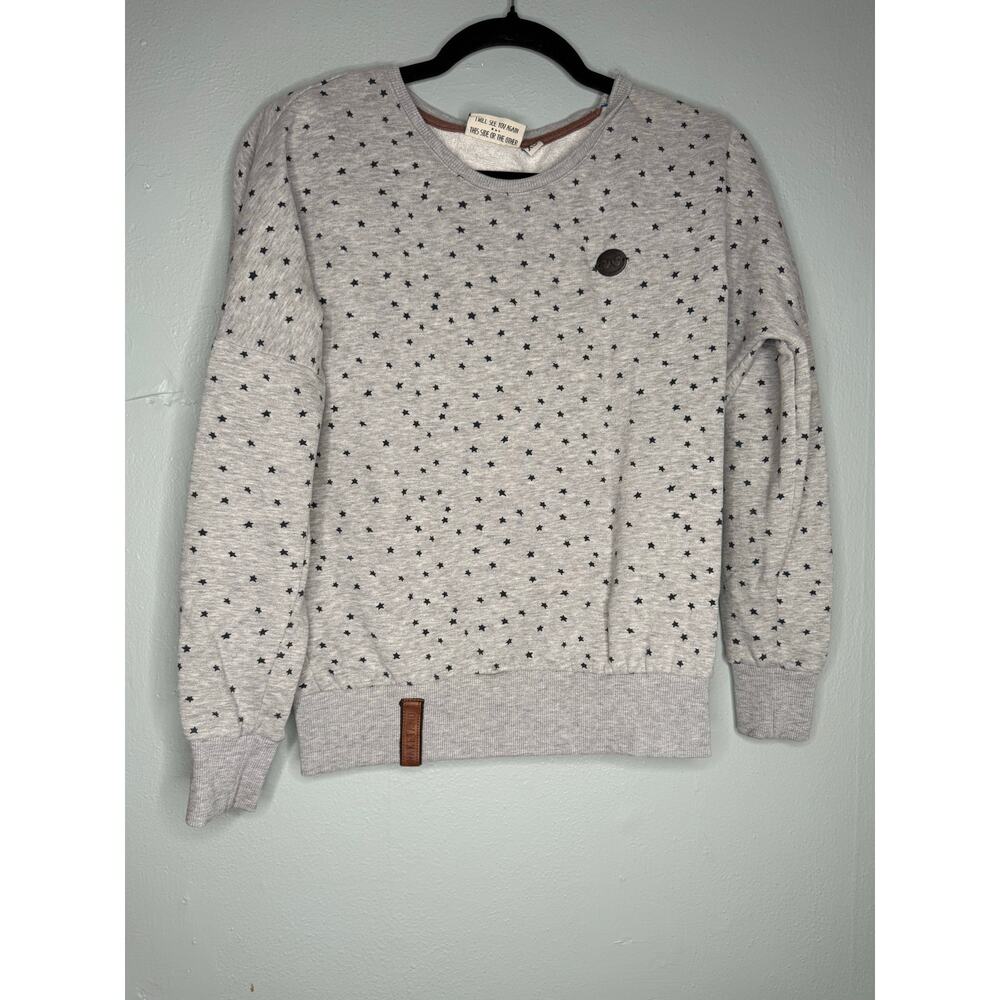 Naketano grey pullover‎ star print crewneck sweater